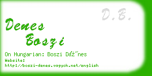 denes boszi business card